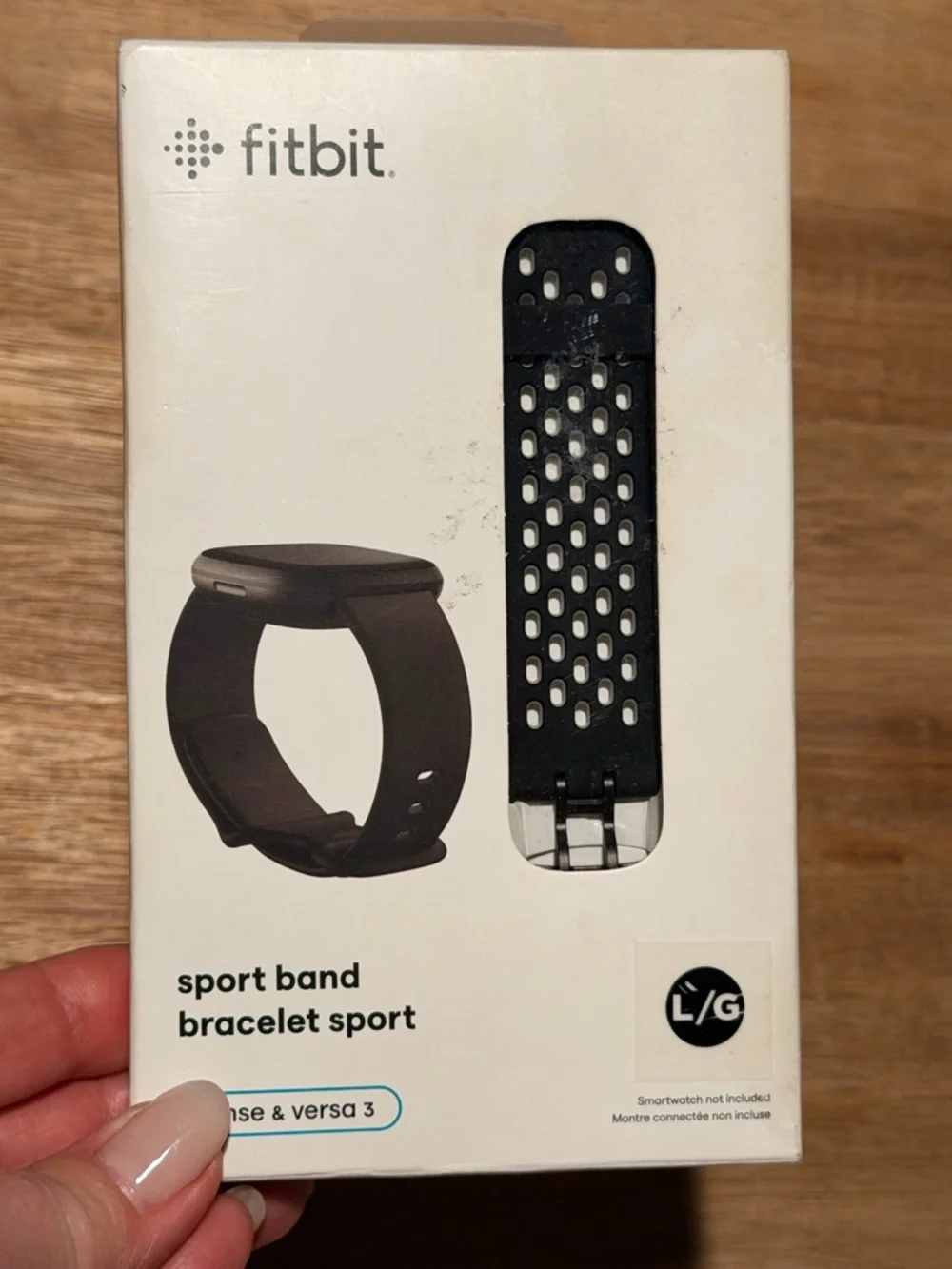 Fitbit Sport band Sense&Versa 3, size Large, black, new in box